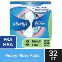 Always Infinity Size 2 FlexFoam Heavy Flow Unscented Pads