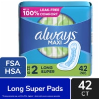 Always Maxi Pads Long Super Absorbency Size 2 Unscented Perspective: Main