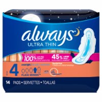 Always Ultra Thin Size 4 Overnight Pads with Wings Perspective: Main