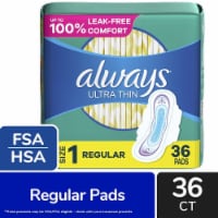 Always® Ultra Thin Size 1 Regular Absorbency Unscented Pads with Wings Perspective: Main