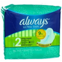 Always® Ultra Thin Size 2 Long Super Flexi-Wings™ Pads Perspective: Main