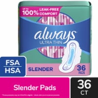 Always Ultra Thin Feminine Pads with Wings for Women Size 1 Slender Absorbency Perspective: Main