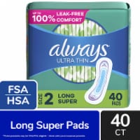 Always Ultra Thin Size 2 Long Super Unscented Pads With Wings