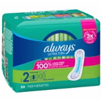Always® Ultra Thin Size 2 Super Long Unscented Pads Without Wings Perspective: Main
