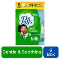 Puffs Plus Lotion Facial Tissues, 24 Family Boxes, 124 Tissues Per Box  (2976 Tissues Total),6 Count (Pack of 4)