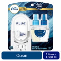 Febreze Origins Fade Defy PLUG Air Freshener & Odor Fighter Ocean Starter Kit & Oil Refill Perspective: Main