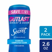 Secret Outlast Completely Clean Twin Pack Clear Gel Antiperspirant Deodorant