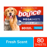Bounce Fresh Scent Pet Hair and Lint Guard Mega Dryer Sheets