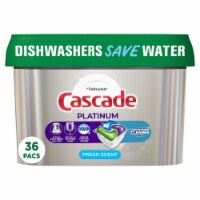 Cascade Platinum ActionPacs + Dishwasher Cleaner Fresh Scent Dishwasher Detergent Pods