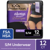 Always Discreet Boutique Black Low-Rise Maximum Size Small/Medium Incontinence Underwear