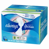 Always Infinity FlexFoam Pads, Size 2, Super Absorbency, Unscented (80 Count)