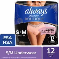 Always Discreet Boutique Incontinence & Postpartum Underwear for Women Maximum Small/Medium Rosy