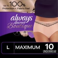 Always Discreet Boutique Low-Rise Maximum Absorbency Size Large Incontinence Underwear Perspective: Main