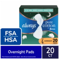 Always Pure Cotton Feminine Pads for Women Size 5 with wings Unscented