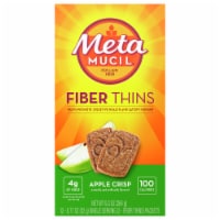 Metamucil Fiber Thins Apple Crisp Flavored Dietary Fiber Supplement Snack with Psyllium Husk