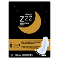 Always® ZZZ Size 6 Overnight Absorbency Unscented Pads with Wings, 10 ct -  Food 4 Less