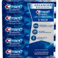 Crest 3D White Advanced Whitening Toothpaste, 5.2 Ounce (Pack of 5)