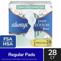 Always Pure Cotton FlexFoam Pads with Wings Regular Absorbency Size 1 Unscented