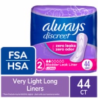 Always Discreet Adult Incontinence Liners for Women Very Light Absorbency Long Length