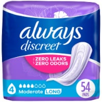 Always Discreet Adult Incontinence Pads for Women Moderate Absorbency Long Length
