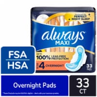 Always Maxi Pads Overnight Absorbency Size 4 Unscented, 28 count - Kroger