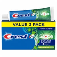 Crest Whitening Plus Scope Outlast Toothpaste, Long Lasting Mint, 5.4 oz Triple Perspective: Main