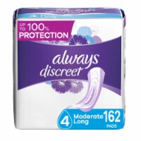 Always Discreet Incontinence and Postpartum Moderate Long Size 4 Pads