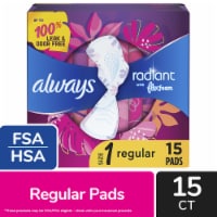 Always Radiant FlexFoam Pads with Wings Regular Absorbency Size 1 Scented Perspective: Main