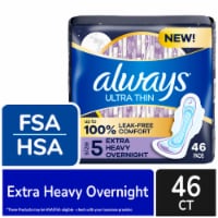 Always Ultra Thin Size 5 Extra Heavy Overnight Unscented Pads With Wings