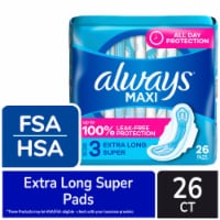 Always® Maxi Size 3 Extra Long Super Unscented Pads with Wings