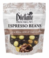 Dilettante Chocolates White Milk & Dark Chocolate Covered Mocha Cafe Espresso Beans Perspective: Main