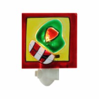 Lynn Roberts 3.5  Christmas Traditions Gold Striped Red and Green Holiday Present Night Light