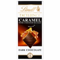Lindt EXCELLENCE Caramel Sea Salt Dark Chocolate Candy Bar Perspective: Main