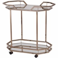 SEI Furniture Ari 31  Mirrored Bar Cart in Champagne