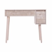 Holly & Martin Harzen Wooden Bedroom Vanity in Gray Washed with Hidden Mirror