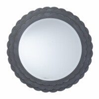 SEI Furniture Dembley Round Coastal Wood Decorative Mirror in Gray