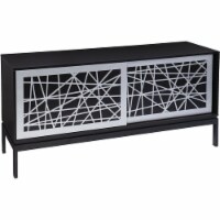 SEI Furniture Arminta Wooden and Metal TV Stand in Black and Silver