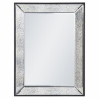 SEI Furniture Lentmore Traditional Wood Decorative Wall Mirror in Silver