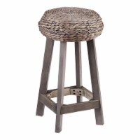 SEI Furniture Rutina 24  Backless Hyacinth Counter Stools in Gray (Set of 2)