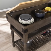 SEI Furniture Waysmere Engineered Wood Kitchen Island in Smoked Ash/Natural