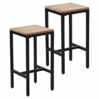SEI Furniture Berinsly Wood Pair of Kitchen Stools in Natural