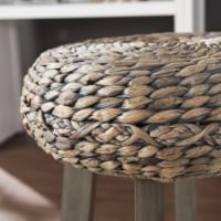 SEI Furniture Rutina 30  Backless Hyacinth Bar Stools in Gray (Set of 2)