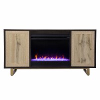 Wilconia Color Changing Fireplace W/ Media Storage And Carved Details
