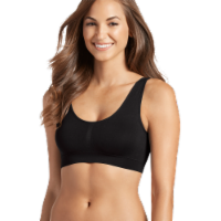 Jockey® Women's Modern Micro Scoop Neck Crop Top - Black Perspective: Main