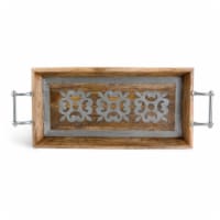 GG Collection 92762 30 in. Metal-Inlaid Heritage Collection Wood Tray