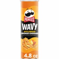 Pringles® Wavy Applewood Smoked Cheddar Potato Crisps Chips Perspective: Main