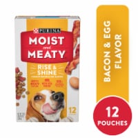Purina Moist and Meaty Semi-Moist Dog Food Pouches Rise and Shine Awaken Bacon and Egg Perspective: Main