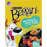 Purina Beggin' Strips Real Meat Dog Treats, With Bacon & Peanut Butter Flavor - 25 oz. Pouch Perspective: Main