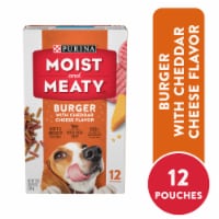 Moist & Meaty Burger with Cheddar Cheese Flavor Dry Dog Food Pouches 12 Count