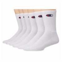 Champion Womens Socks CHW Logo 1/2 Cushion® Crew 6PK CH681 White 9-11 Perspective: Main